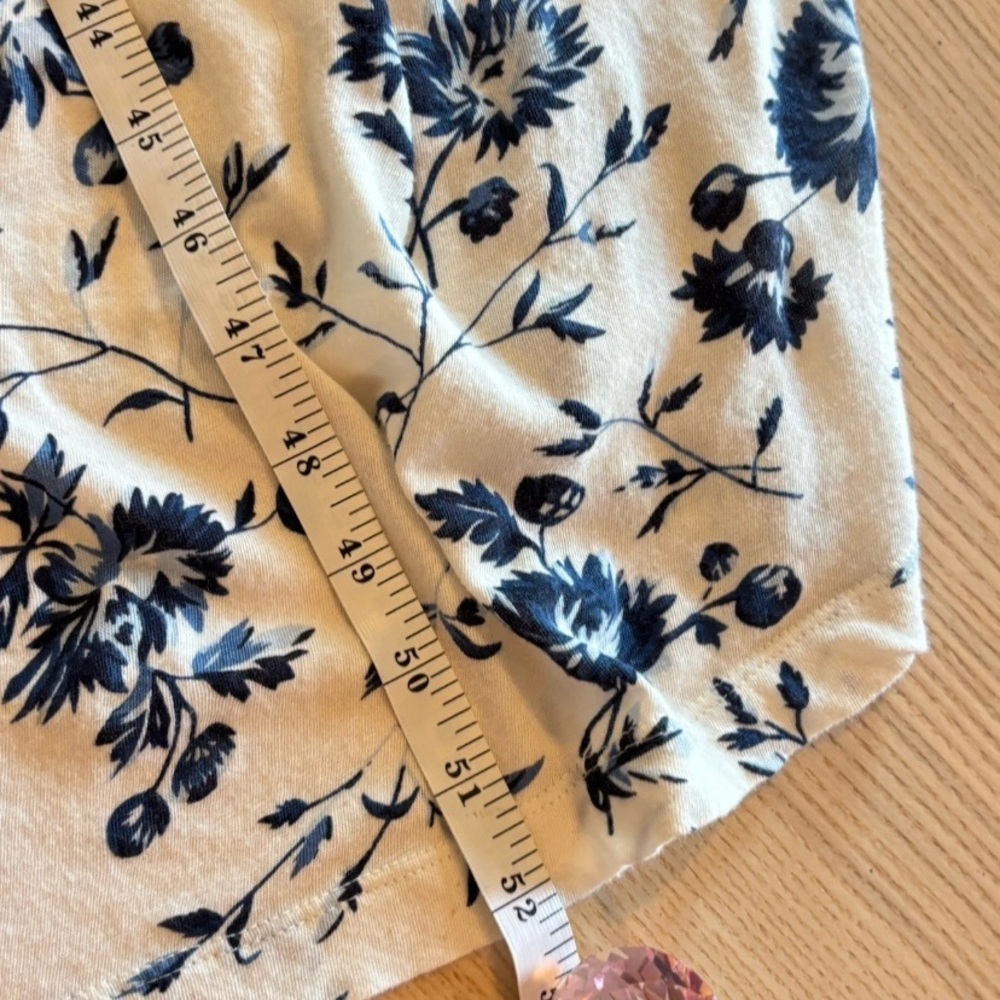 The Great Blue White Floral Robe Anthropologie Tie Waist Long Robe White Size M - Picture 7 of 9